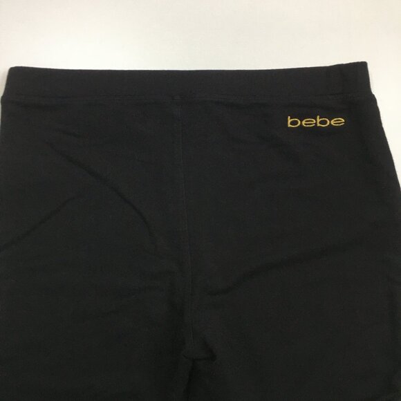 BEBE Black Gold Logo Back Moto Look Zip Ankle Skinny Leg Pull On Pant - Picture 10 of 13